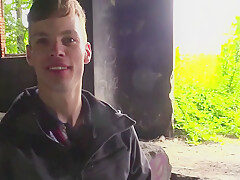 Bareback Czech Dude Handjob Outdoors