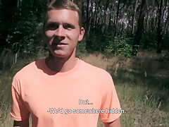 Czech Dude Amateur Bareback Masturbating Outdoors