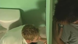 Jesse blowing two cocks at gloryhole