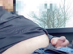 Open car door masturbation