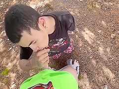 Two Hot Latino Boys Cum Outdoors On A Mountain