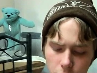 Stud likes to smoke whilst jacking off his throbbing ramrod