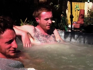 Tattooed Gay Corey Gunz And Dom Ty Jerks Off Outdoors