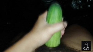 JERKS OFF WITH CUCUMBER