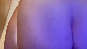 anal gape with water bottle and chastity cage