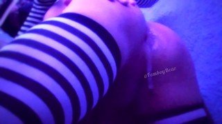 Femboy Bent Over Taking Cum Inside his Ass