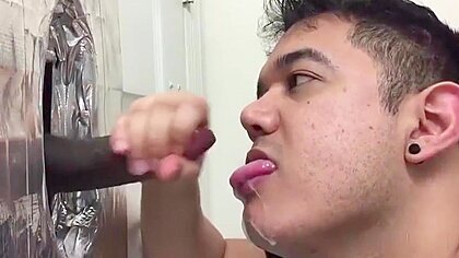 Hung Uncut Dark Guy Cums At The Gloryhole