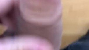 Risky wank and cum in work canteen