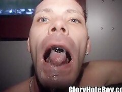 Tattoo Loser Sucking Dicks In Strange Glory Hole On Lunch Break Semen Swallowing Random Gayness