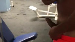 Wanking in hotel gym, nearly caught! No cum