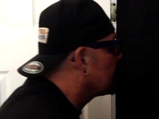 Gloryhole moustache amateur giving head