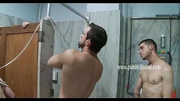 Big and hard cocks drill hard gay ass in public rest room gangbang sex video