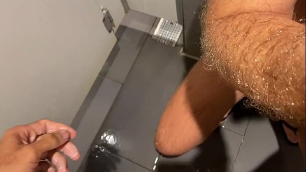 My Gym Cruising in showers Blowjob Cum on Face Masturbation Bareback fucking creampie Lots of cum