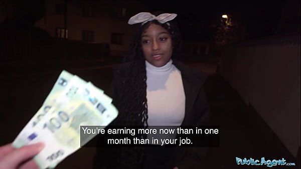 This Brazilian babe had large boobies and splendid round black booty – Public Agent