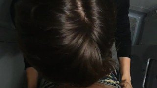 Twink sucks a stranger from the grinder in the train toilet, cums in his mouth and swallows cum